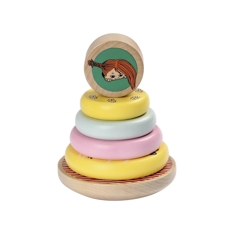 Licenze per libri per bambini Pippi Calzelunghe - torre impilabile in legno
