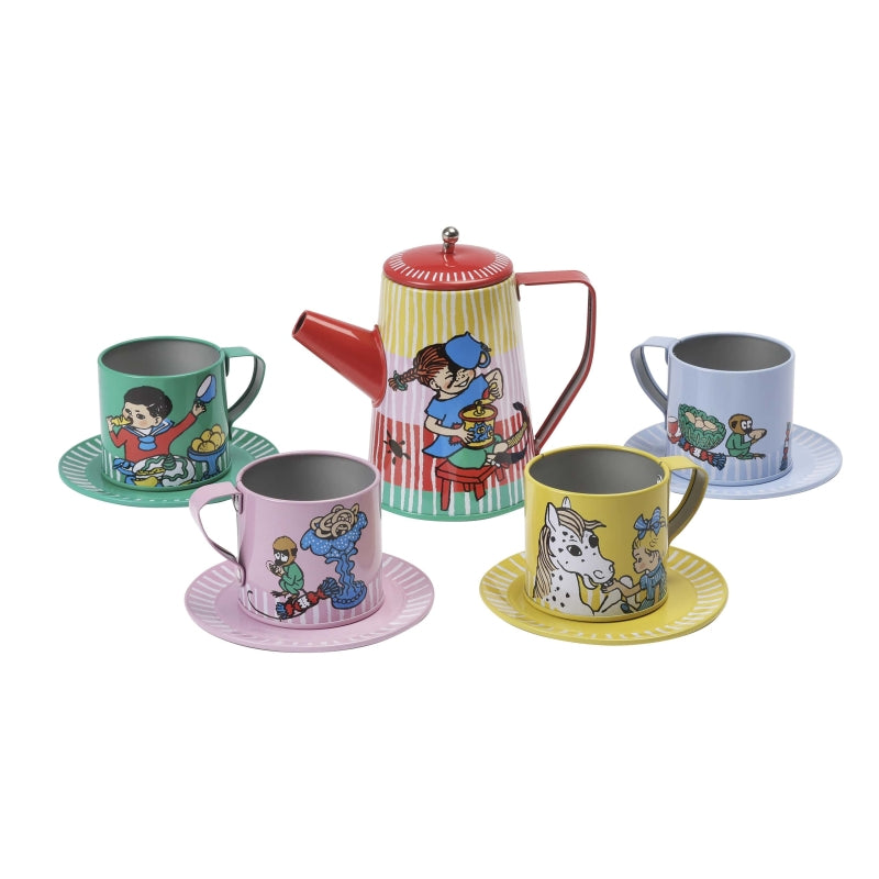 Licenze per libri per bambini Pippi Calzelunghe - set da tè in peltro