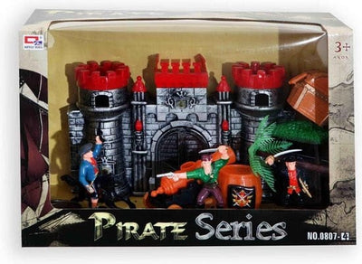 Bongerers Toys Pirate Castle Castle Play Set, incluyendo 3 figuras de juego