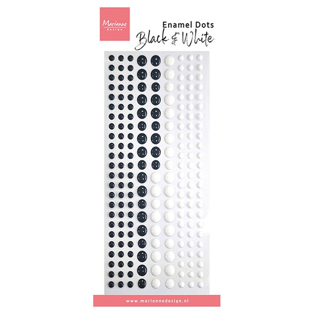 Design Marianne • punti smaltati bianco nero