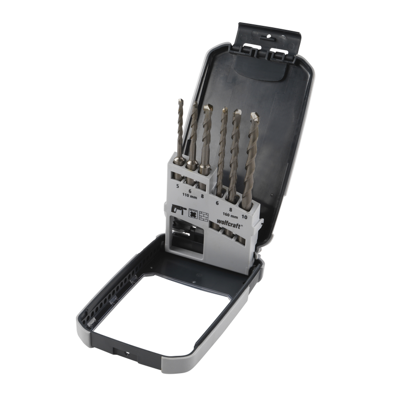 Wolfcraft betonboorset | hardmetaal-voorzien | sds-plus | ø5–10mm | 6-delig | 1 set - 7113000