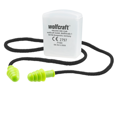 Tappi per le orecchie Wolfcraft | con cordino | 1 paio - 4962000