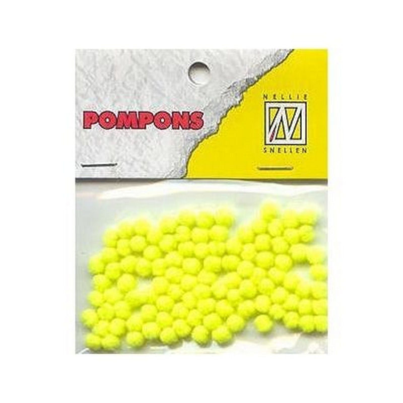 La scelta di Nellie • pompon mini 3mm 100 pezzi conf. col. 27 giallo neon