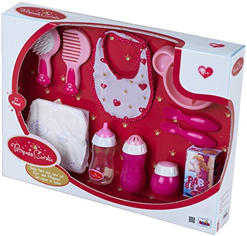 Set per la cura e la pappa delle bambole piccole (11 pezzi)