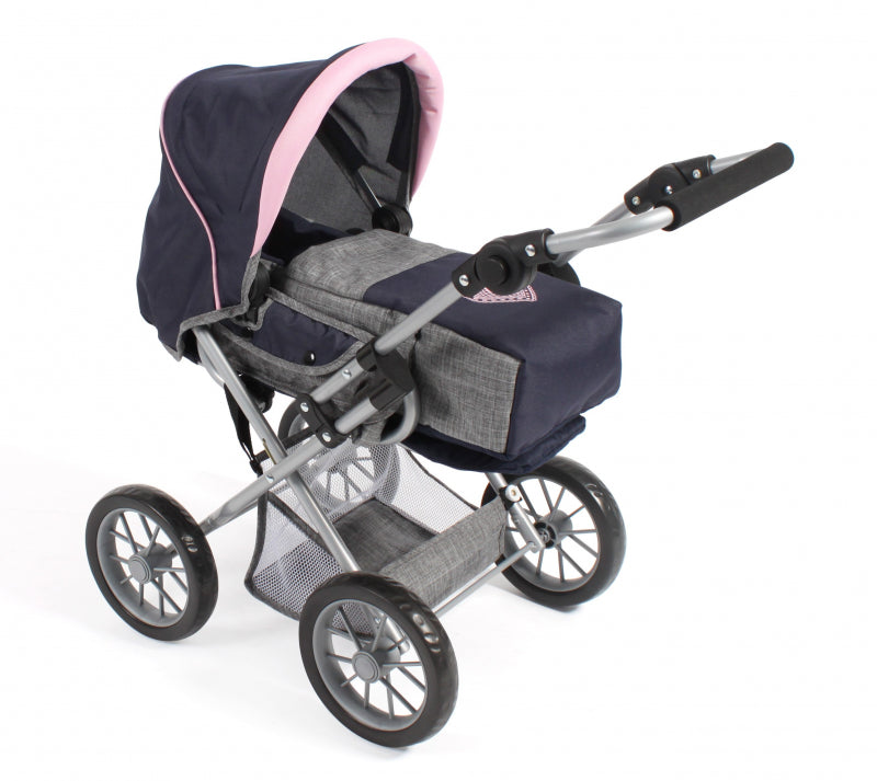 Bayer chic carrozzina per bambole leni combi (blu scuro con cuore)