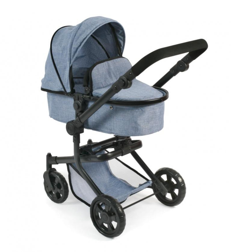 Bayer chic carrozzina per bambole mika combi (blu jeans)