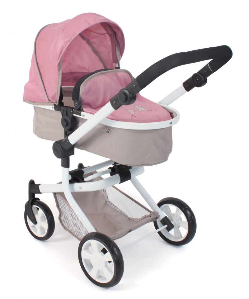Bayer chic carrozzina per bambole mika combi (orso tortora rosa)