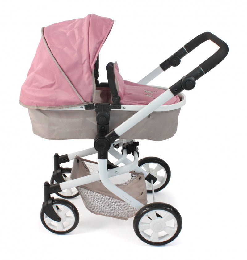 Bayer chic carrozzina per bambole mika combi (orso tortora rosa)
