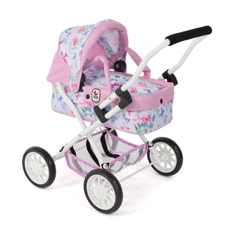 Cochecito de muñecas Bayer chic smarty (flores blanco rosa)