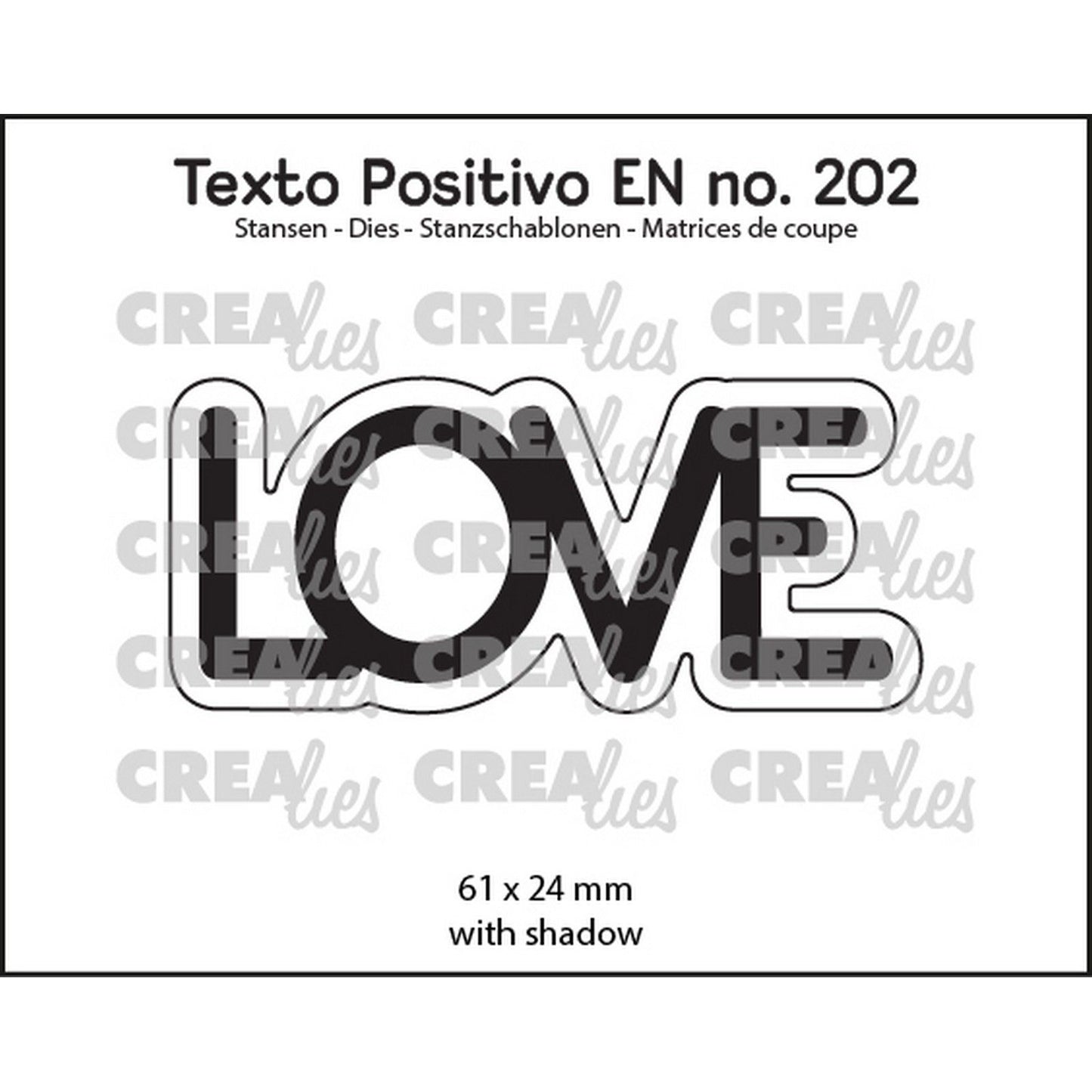 Crealies • texto positivo troqueles corte amor