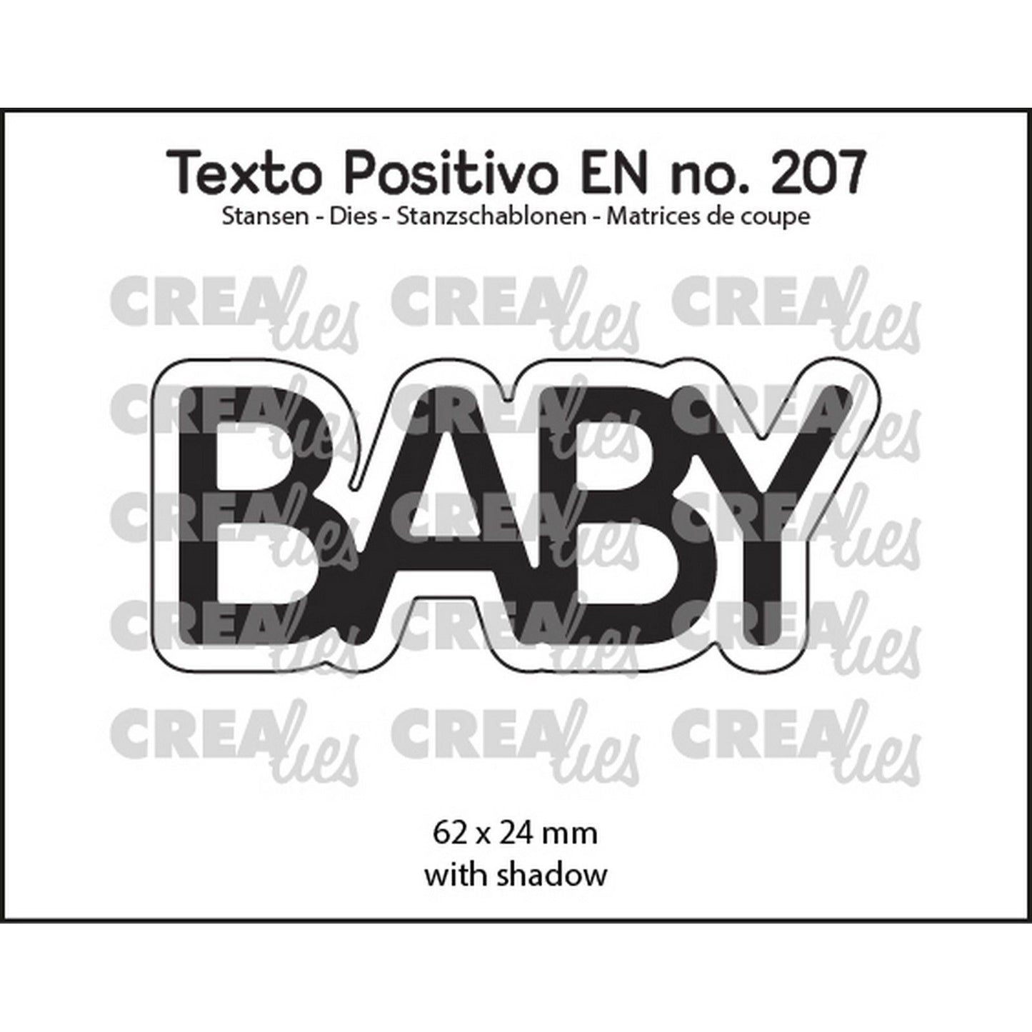 Crealies • testo positivo fustellato baby