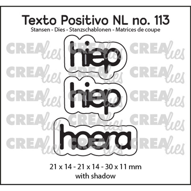 Crealies • texto positivo nl dies hiep hiep hoera