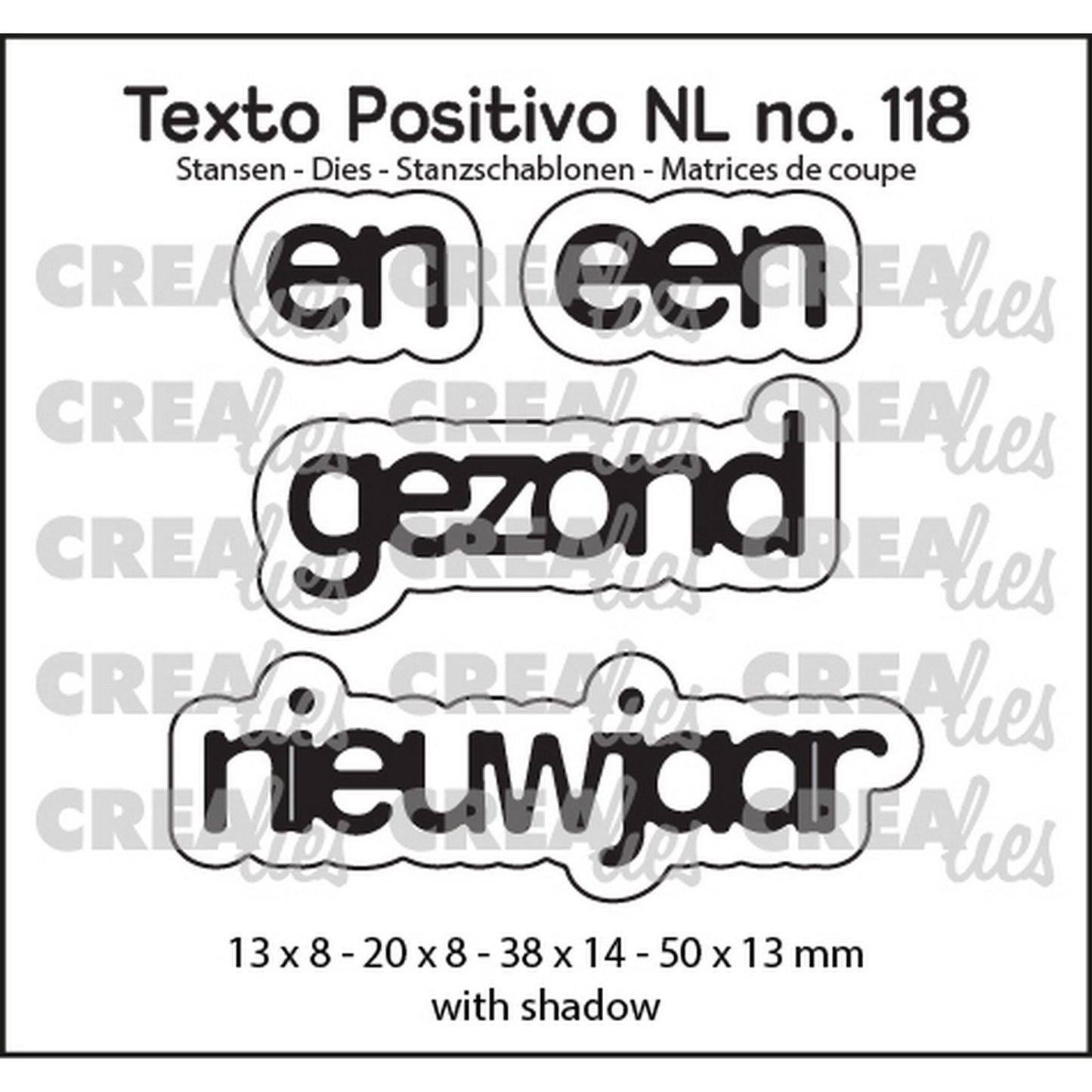 Crealies • texto positivo nl dies en een gezond nieuwjaar