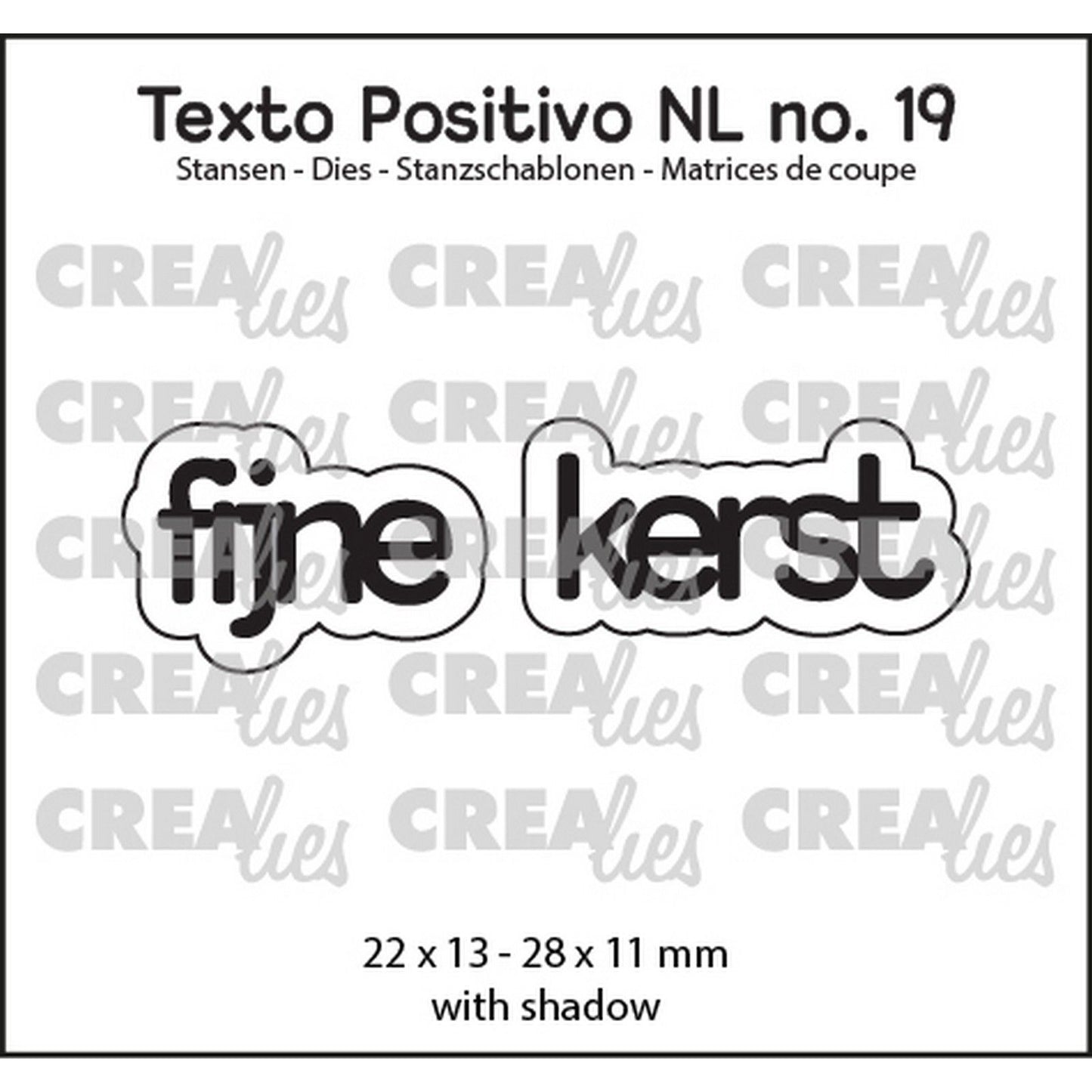 Crealies • texto positivo snijmallen fijne kerst
