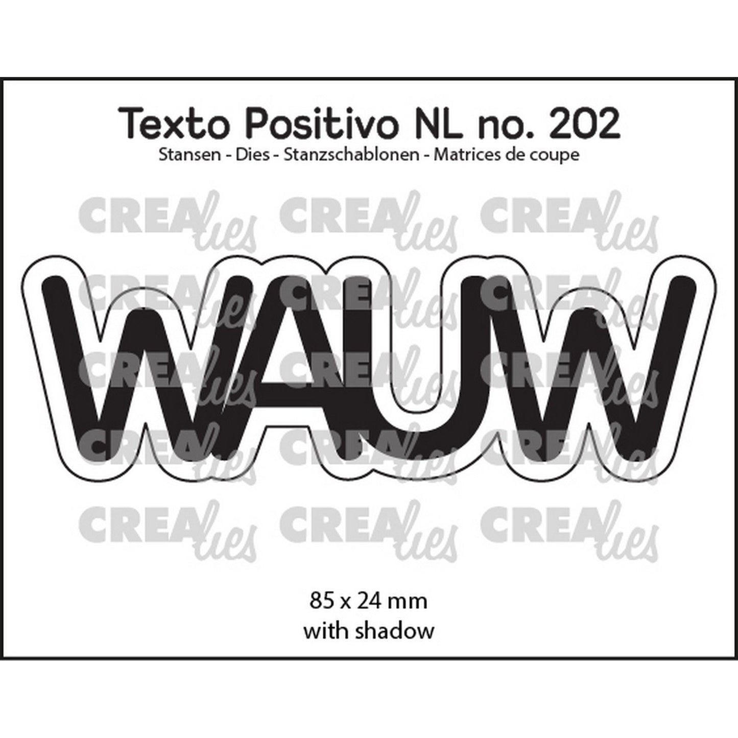 Crealies • testo positivo fustellatura wow