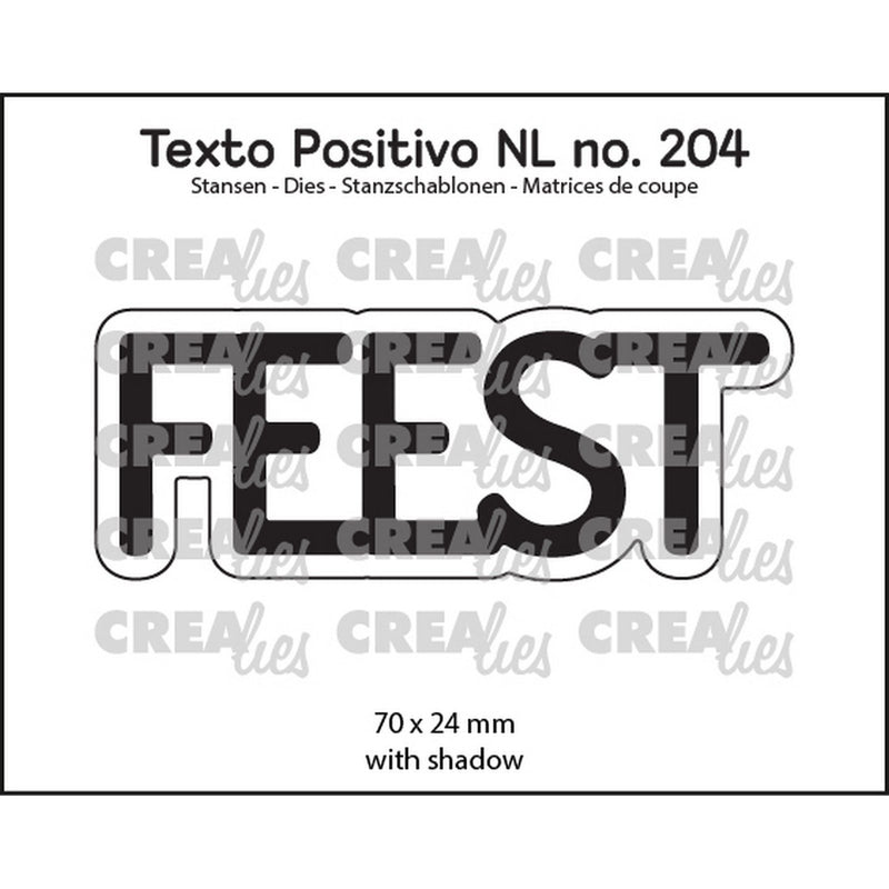 Crealies • texto positivo snijmallen feest