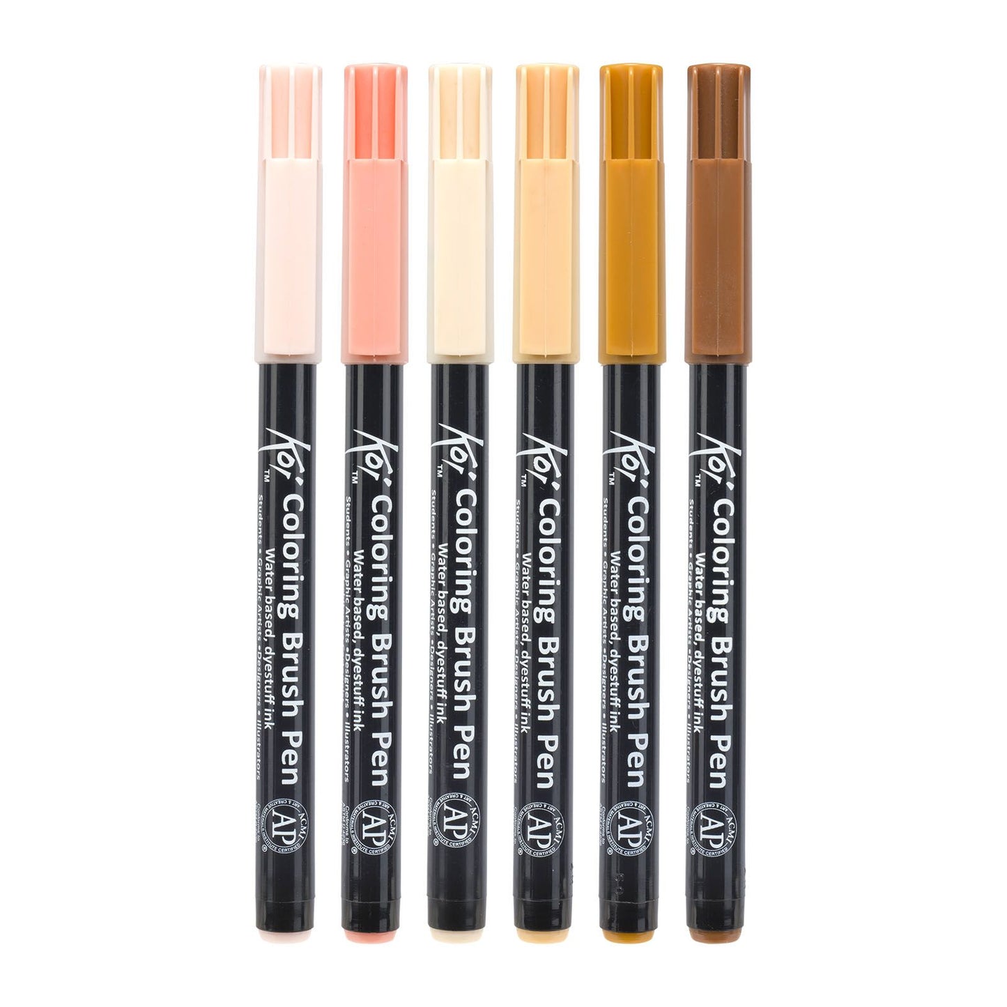 Sakura • koi colouring brush pen set 6 portrait