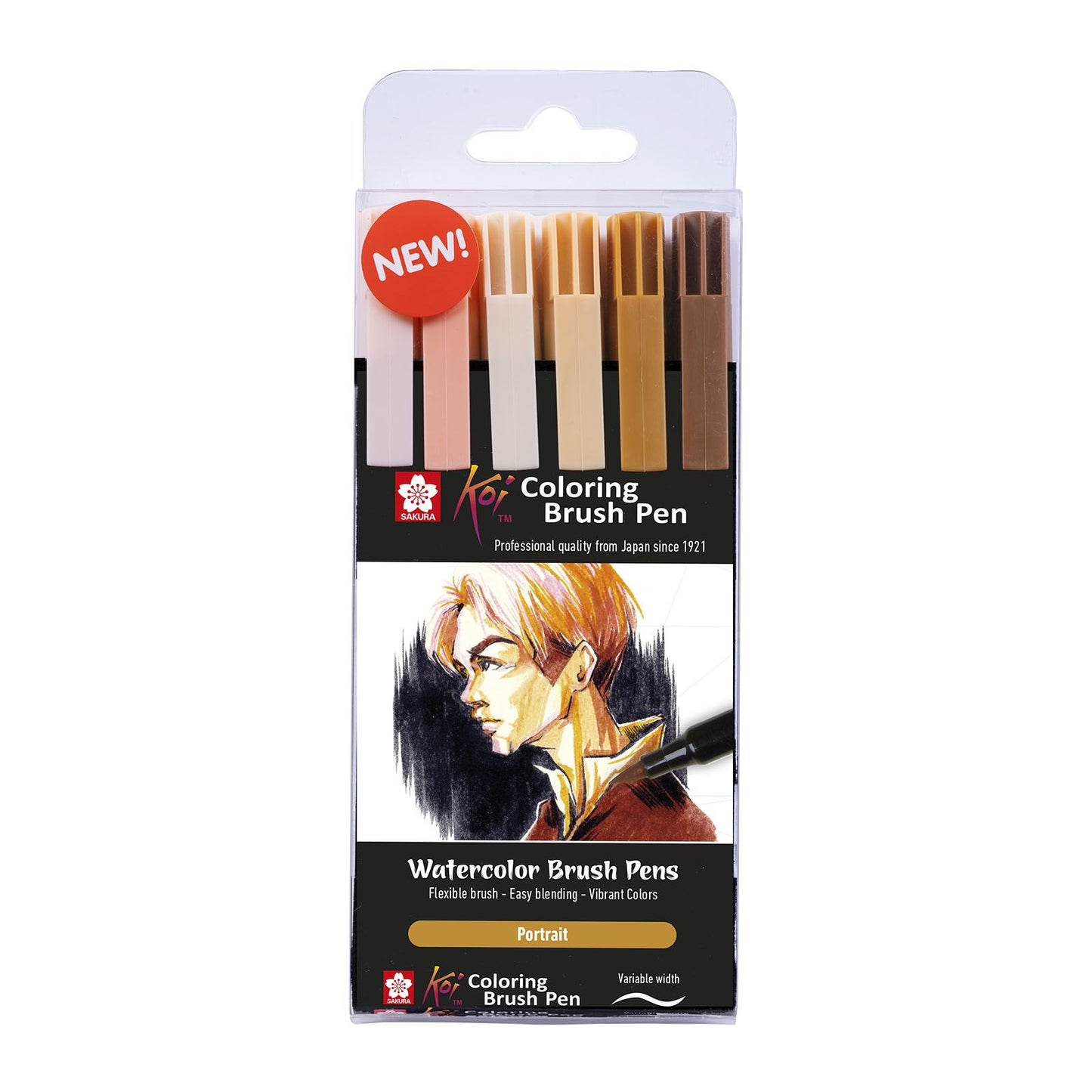 Sakura • koi colouring brush pen set 6 portrait