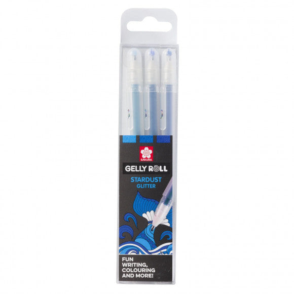 Sakura • penna gel gelly roll stardust glitter oceano 3 pezzi