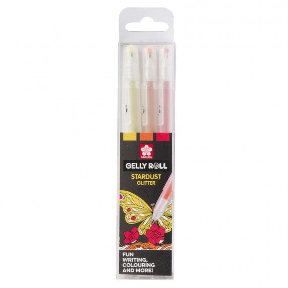 Sakura • gelly roll gelpen stardust glitter happy 3stuks