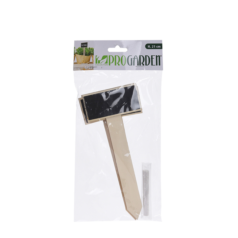 Etiqueta para plantas de jardín Pro madera 4 piezas