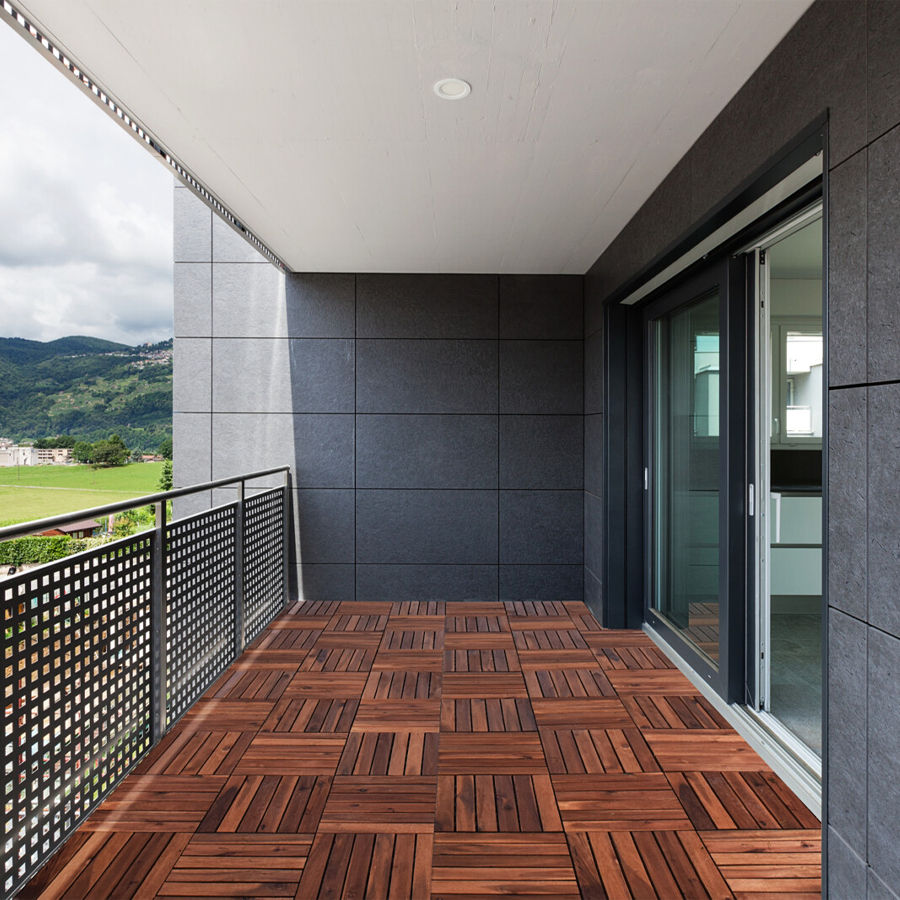 Piastrelle per terrazza da giardino Pro rivestite 30x30 cm 9 pezzi
