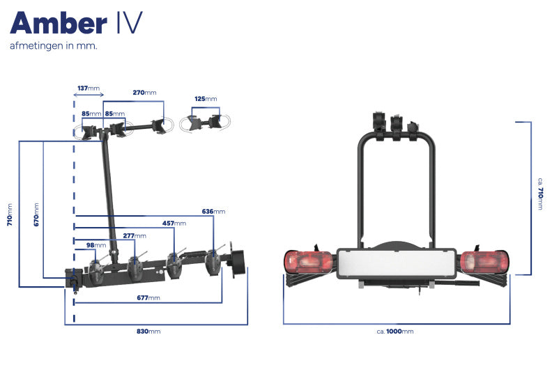 Pro-user Amber IV Trekhaak Fietsendrager 7 13-polig max. 60 kg