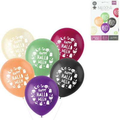 Palloncini folati happy halloween 33 cm 6 pezzi | 24 pezzi