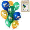 Folat ballonnen golden emerald cijfer 25 jaar 30 cm set van 12 | 24 stuks