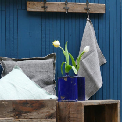 Vaas veldfles jady metaal blauw 20 cm | 8 stuks