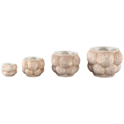 Macetero ptmd fareeda s crema 14 cm | 12 piezas