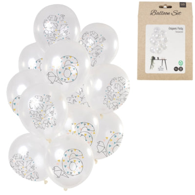 Palloncini folat origami figura 6 anni 30 cm set da 12 | 24 pezzi