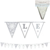 Vlaggenlijn let it snow textiel 3 m | 12 stuks