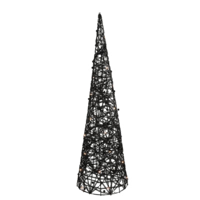 Cono natalizio Countryfield Lille LED a batteria nero 60 cm | 6 pezzi