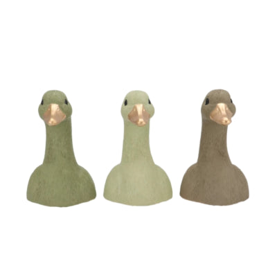 Statua Daan Benthout testa d'anatra verde 14 cm 3 assortiti | 12 pezzi