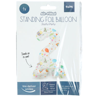 Folat foil balloon standing 4 joyful party 41 cm | 20 pieces