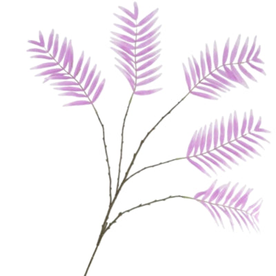 Daan kromhout kunsttak palm leaf zijde lila 125 cm | 6 stuks