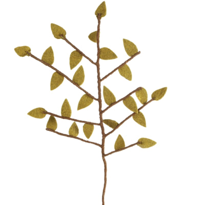 Rama artificial fieltro verde 57 cm | 12 piezas