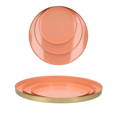 Bandeja Daan de madera curvada melocotón de Marrakech color oro 33 cm | 6 piezas