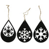 Kersthanger sneeuwvlok metaal zwart 20 cm 3 assorti | 36 stuks