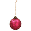 Ngk kerstbal berry leaf glas roze 8 cm | 24 stuks