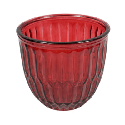 Portavelas joey cristal rojo 13 cm | 12 piezas