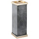 Portacandele Ptmd alanna marmo nero color oro 33,5 cm | 2 pezzi