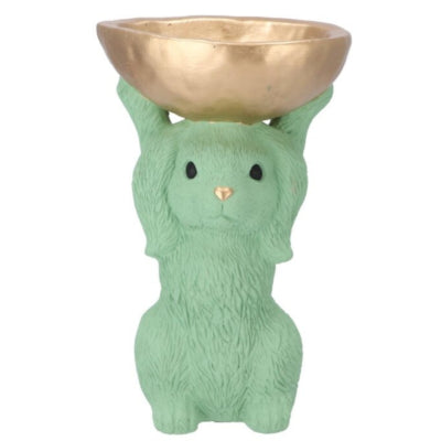 Ciotola Daan in legno curvato coniglio verde 28 cm | 4 pezzi