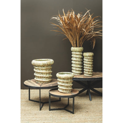 Vaso da fiori Ptmd zero swirl crema xs 12 cm | 18 pezzi