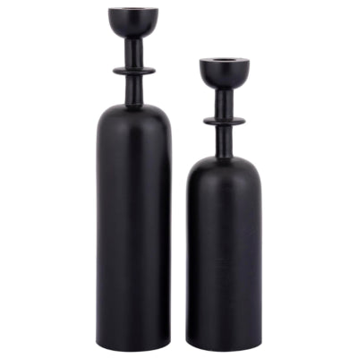 Ptmd candelabro yanou con aro l aluminio negro 32 cm | 4 piezas