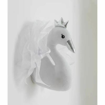 J-line decorazione da parete cigno peluche 46 cm | 6 pezzi