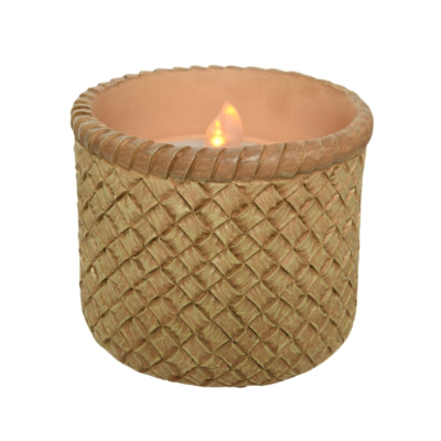 Candela solare LED con effetto fiamma marrone 10 x 8 cm | 12 pezzi