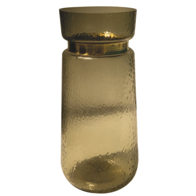 Ptmd vaso quilio in vetro sagomato marrone 30 cm | 2 pezzi