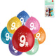Globos Folat muestras party pop número 9 mezcla de colores 23 cm 8 piezas | 24 piezas
